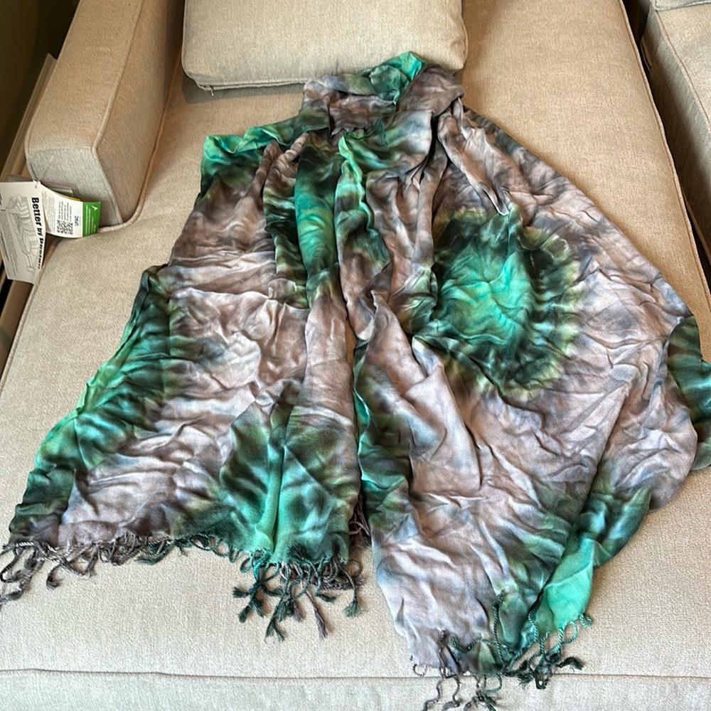 Brightly Twisted Pashmina green/grey